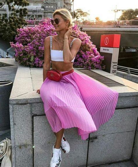 long skirt and sneakers